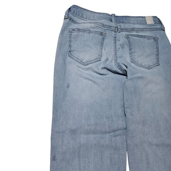 CP Jeans Womens Size 5 Straight Leg Low Rise Light Wash Denim Embroidered Floral - Picture 4 of 9